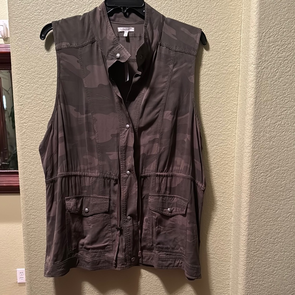Maurices Olive Green Camo Utility Vest